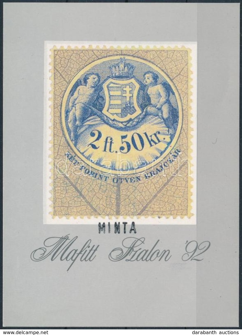 ** 1992 MAFITT Szalon MINTA Emlékív, Rendkívül Ritka! (30.000++) / Souvenir Sheet SPECIMEN - Other & Unclassified