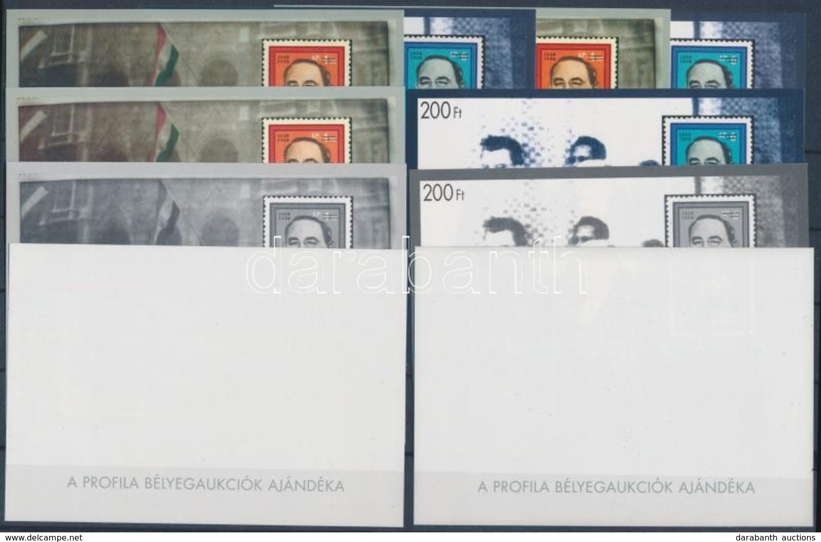 ** 1996/5-6 Nagy Imre - 1956 5 Db Emlékív Pár Azonos Sorszám Végz?déssel (100.000) / Souvenir Sheet Pair With 5 Varietie - Altri & Non Classificati