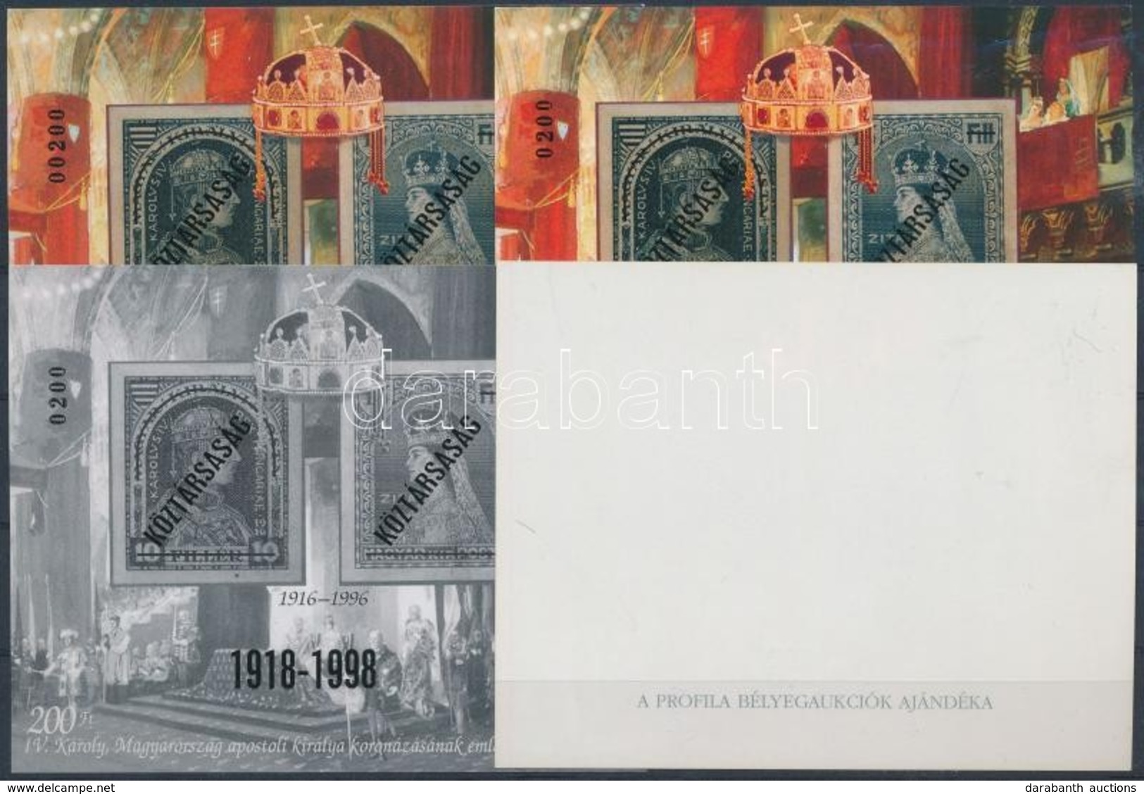 ** 1998/24 Köztársaság 4 Db-os Emlékív Garnitúra Azonos Sorszámmal (45.000) / Souvenir Sheet Collection With 4 Varieties - Other & Unclassified