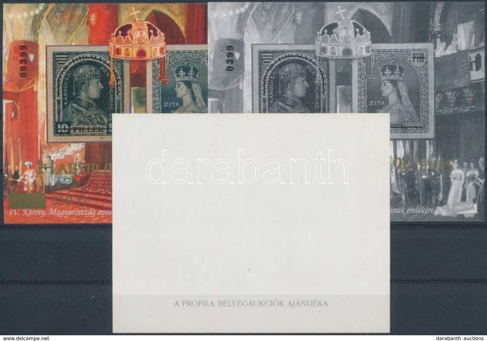 ** 2002/46 Habsburg Ottó 90 éves 3 Db-os Emlékív Garnitúra Azonos Sorszámmal (18.000) / Souvenir Sheet Collection With 3 - Altri & Non Classificati