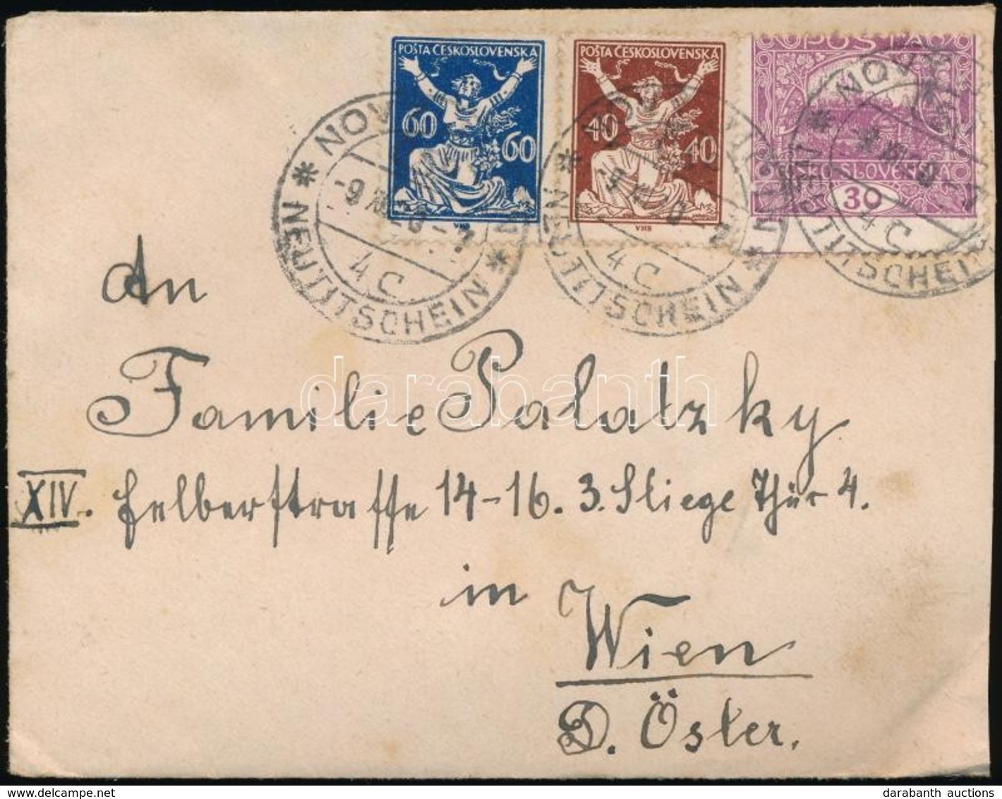1920 Képbe Fogazott Hradzsin Bélyeg Levélen Bécsbe / Hradschin Stamp With Shifted Perforation On Cover To Vienna - Altri & Non Classificati
