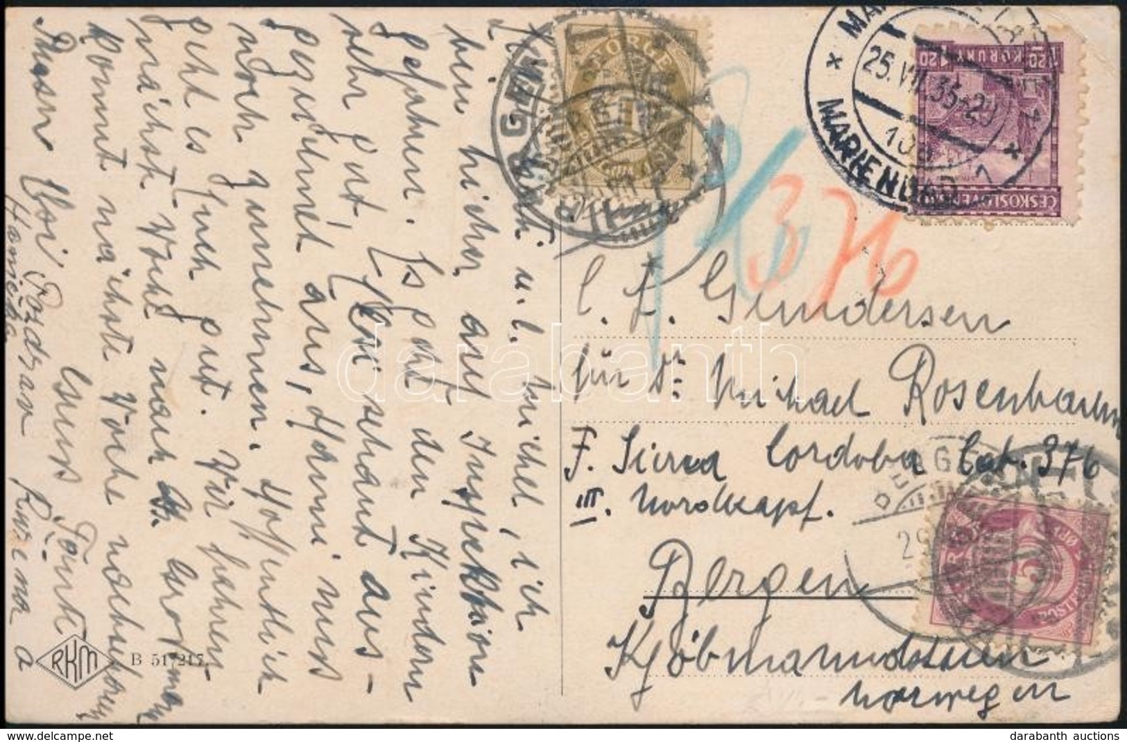 1935 Képeslap Norvégiába, Portózva / Postcard To Norway, With Postage Due - Altri & Non Classificati