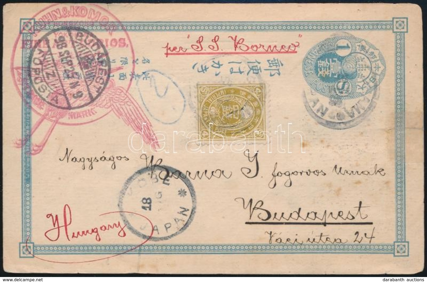 1898 Díjkiegészített Díjjegyes Képeslap Budapestre/ PS-card With Additional Franking To Hungary - Altri & Non Classificati