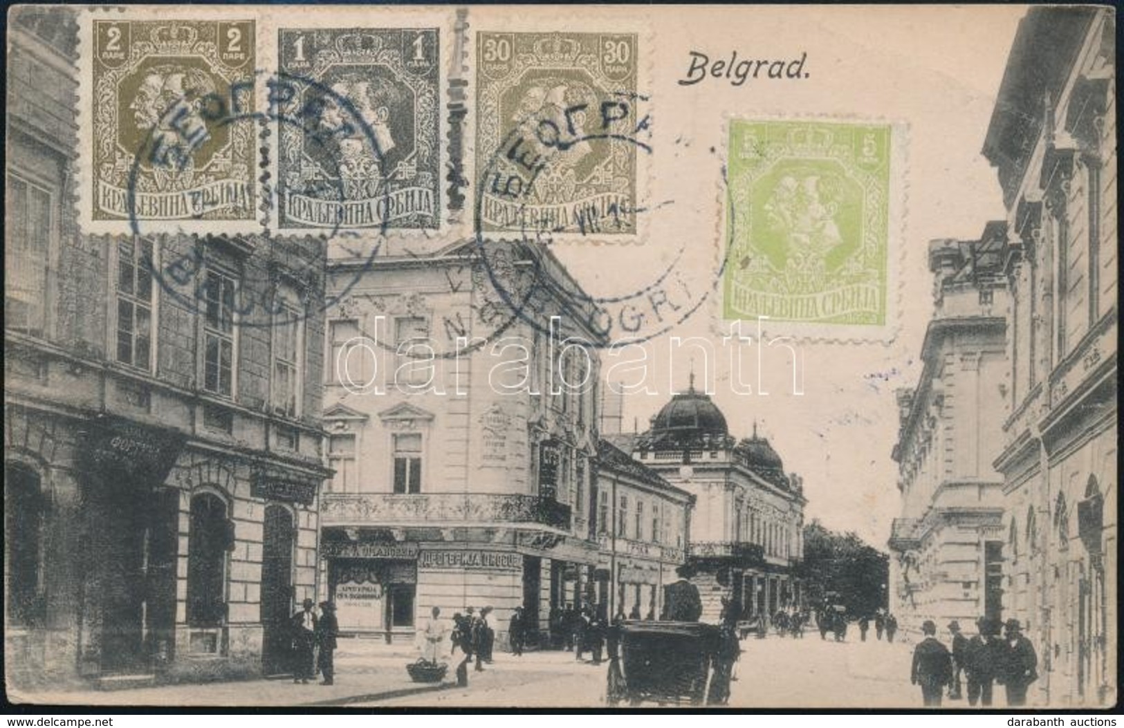 1919 Ajánlott TCV Képeslap Szerb Bélyegekkel Bérmentesítve Belgiumba / Registered TCV Postcard Franked With Serbian Stam - Altri & Non Classificati