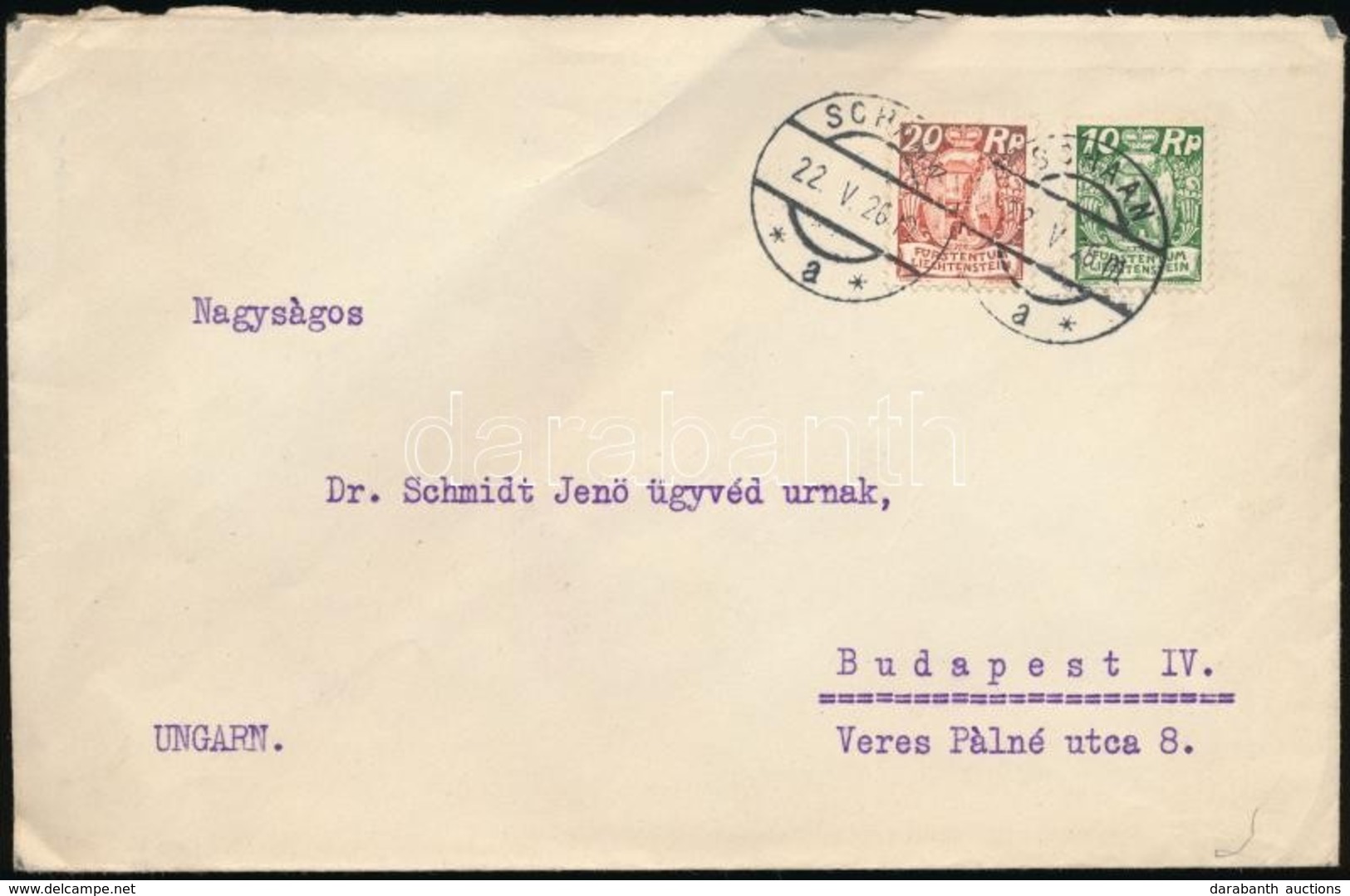 1926 Levél Budapestre / Cover To Hungary - Other & Unclassified