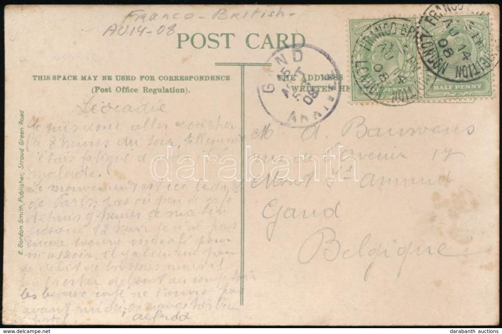 1908 Francia-brit Kiállítás Alkalmi Bélyegzés Képeslapon / Franco-British Exhibition London Special Cancellation On Post - Altri & Non Classificati