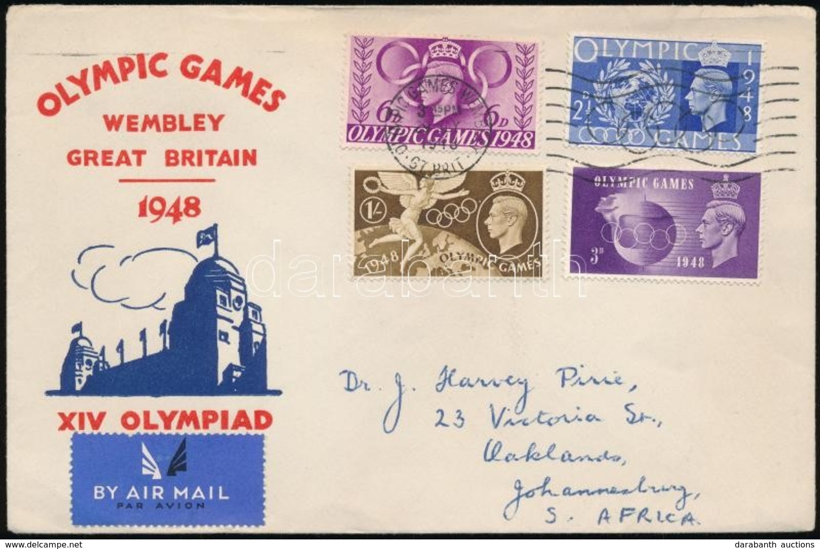 1940 Olimpia Légi FDC Dél-Afrikába / Olympic Games Airmail FDC To South Africa - Altri & Non Classificati