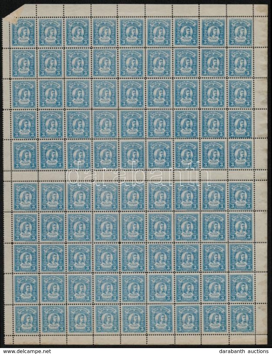 ** 1889 Altona Városi Posta 1Pf, 3Pf 90-es ívközéprészes ívek / Altona Local Stamps 2 Different Sheets - Altri & Non Classificati