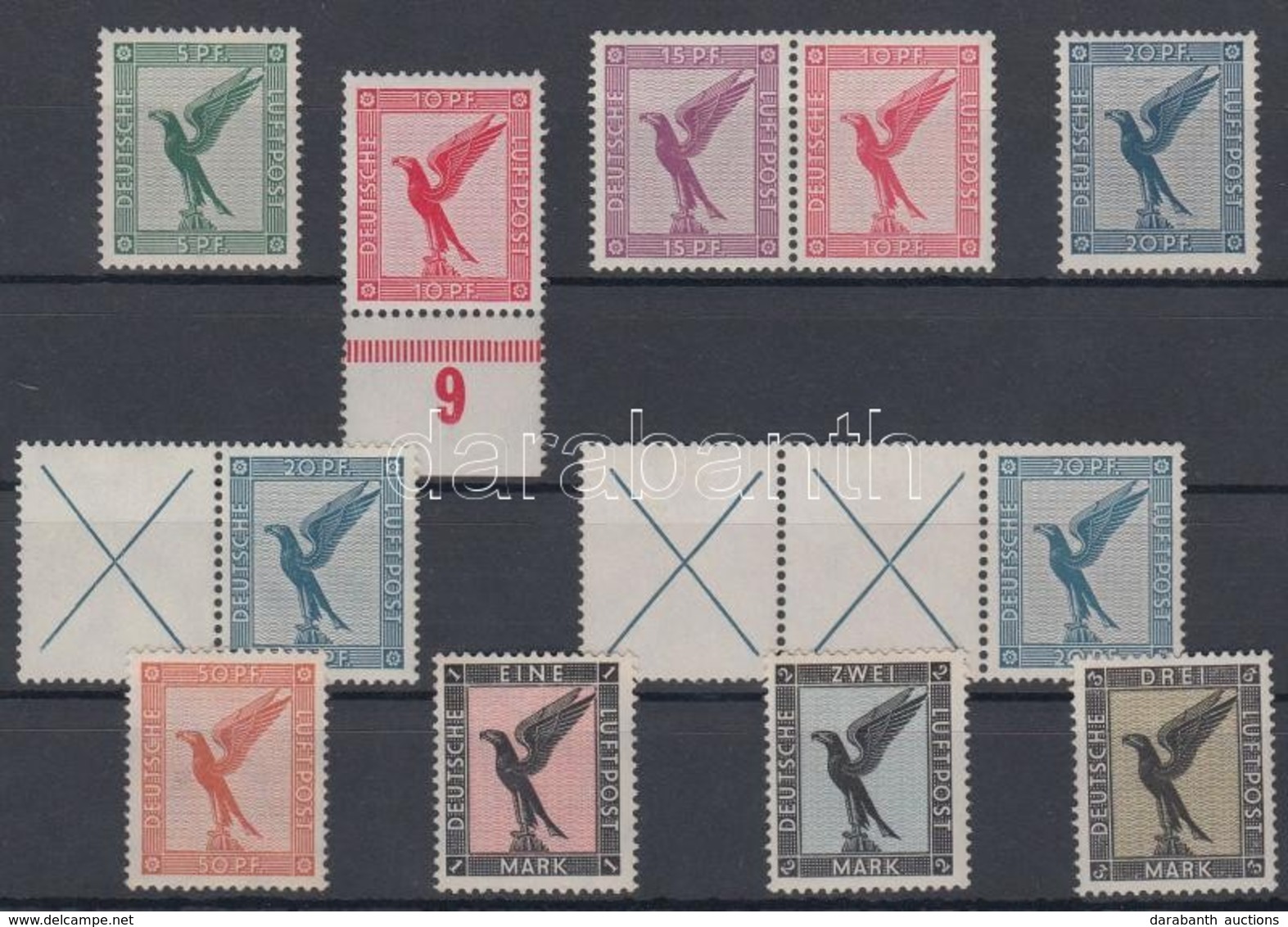 ** 1926/1927 Repül?posta Sor Közte Füzet összefüggések / Mi 378-384 With Stamp Booklet Varieties - Other & Unclassified