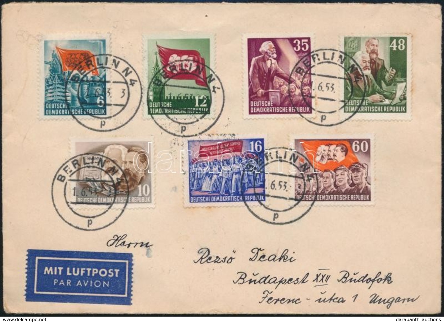 1953 Légi Levél Budapestre / Airmail Cover To Hungary - Altri & Non Classificati