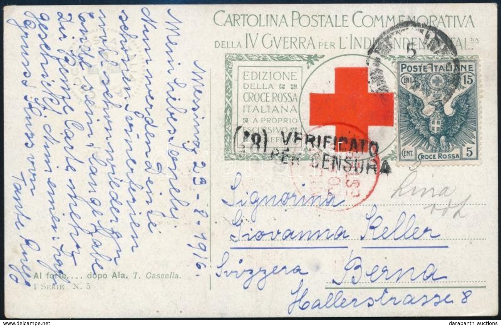 1916 Cenzúrás Képeslap Svájcba / Censored Postcard To Switzerland - Other & Unclassified