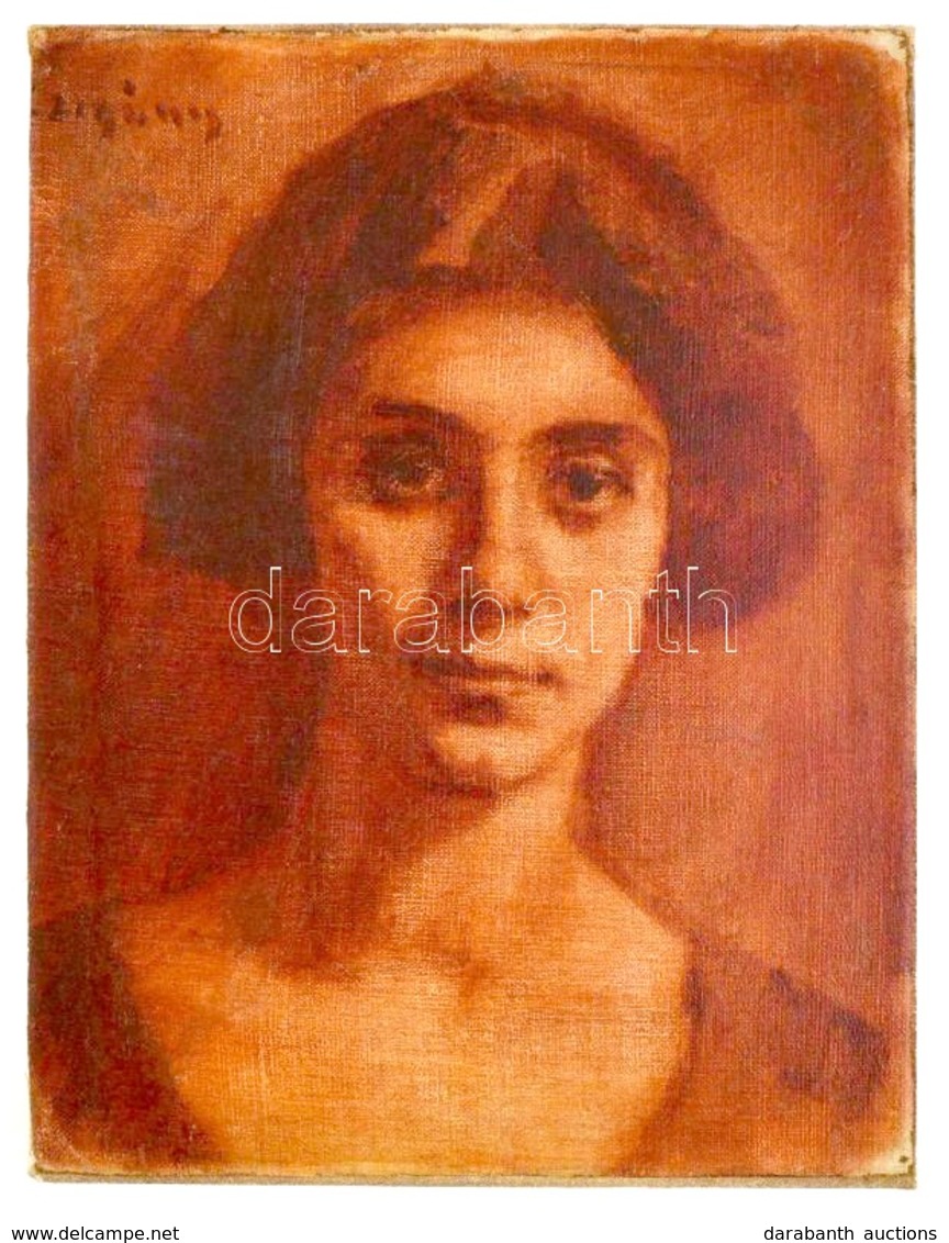 Czigány Dezs? (1883-1938): N?i Portré. Olaj, Vászon, Jelzett, Restaurált, 39×31 Cm - Other & Unclassified