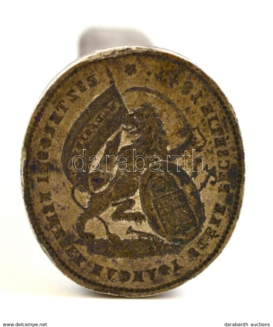 1841 Esztergomi Nemesek Hadnagy Széke Pecsétje. Címeres Bronz Pecsétnyomó / Vintage Military Bronze Seal Maker 10 Cm D:3 - Altri & Non Classificati