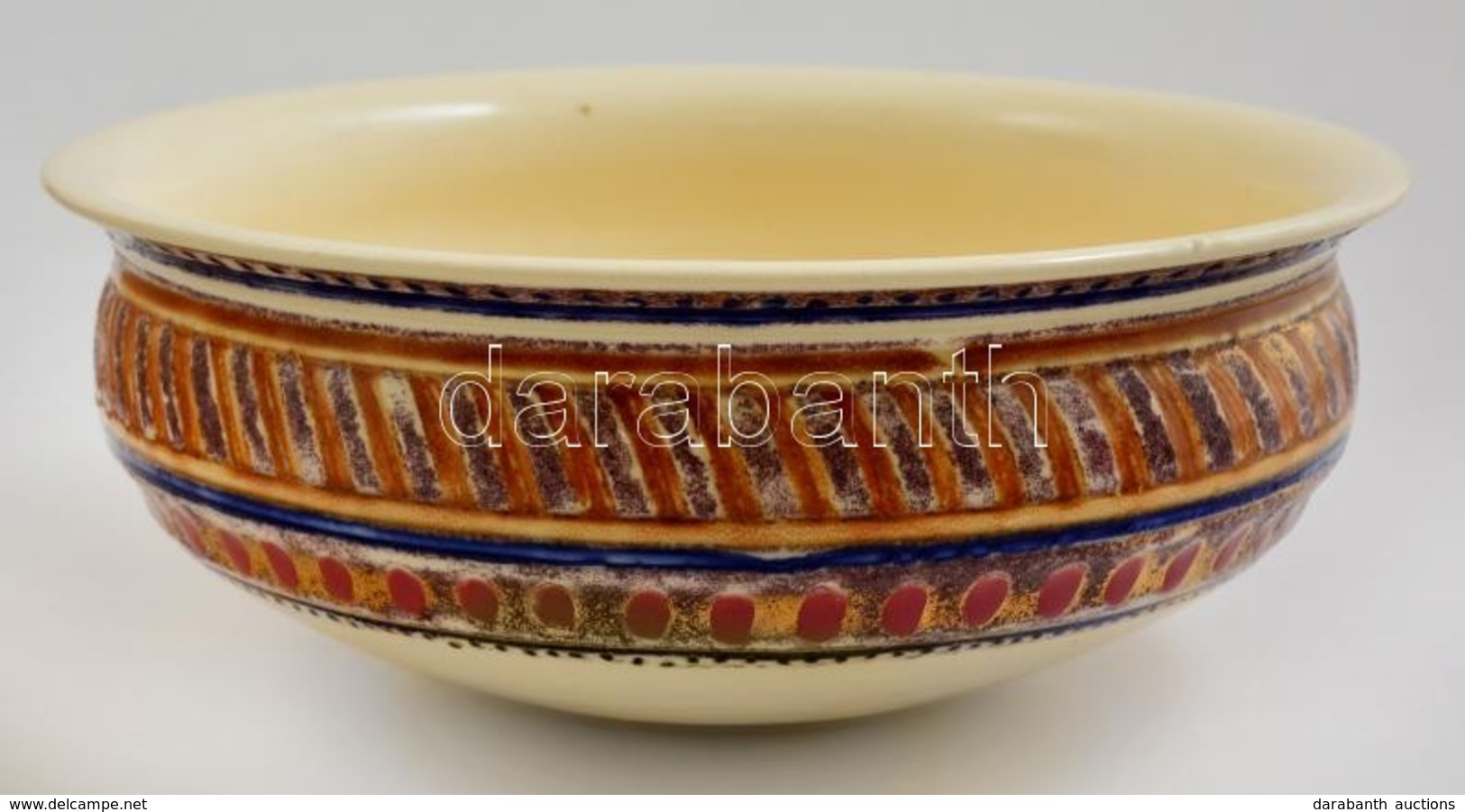 Zsolnay Tál, Kézzel Festett Porcelánfajansz, Hibátlan, Jelzett (Z.W. Pécs), Formaszám:233, M:10,5 Cm, D:26 Cm - Altri & Non Classificati