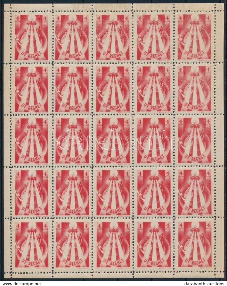 1938 Eucharisztikus Világkongresszus Teljes 25 Darabos Levélzáró ív / Complete Sheet Of 25. - Unclassified