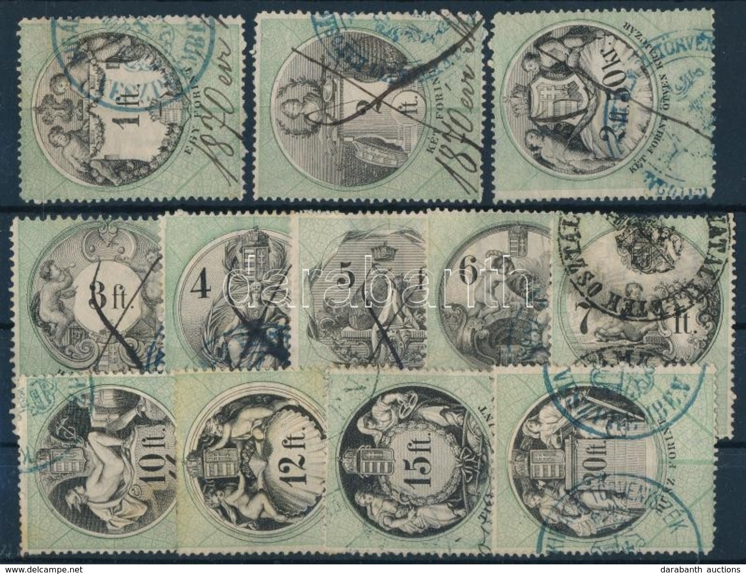 1868 28 Db-os Okmánybélyeg Sorozat / 28 Different Fiscal Stamps - Unclassified