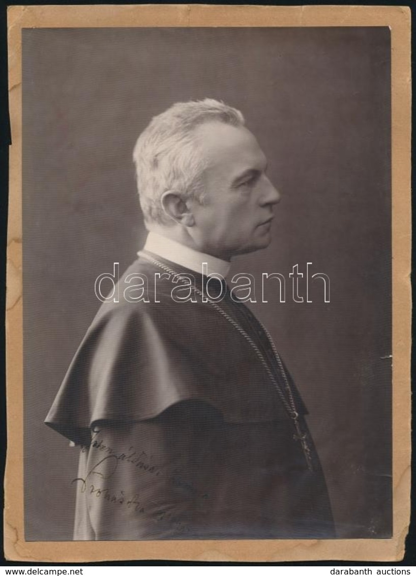 1910 Prohászka Ottokár (1858-1927) Püspök Aláírt Fotója Kartonon 16x21 Cm - Altri & Non Classificati