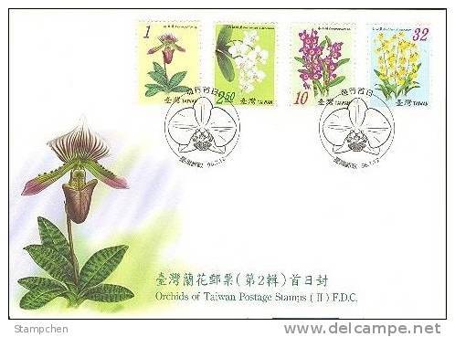 FDC 2007 Taiwan Orchid Stamps (II) Flower Flora - Orchids