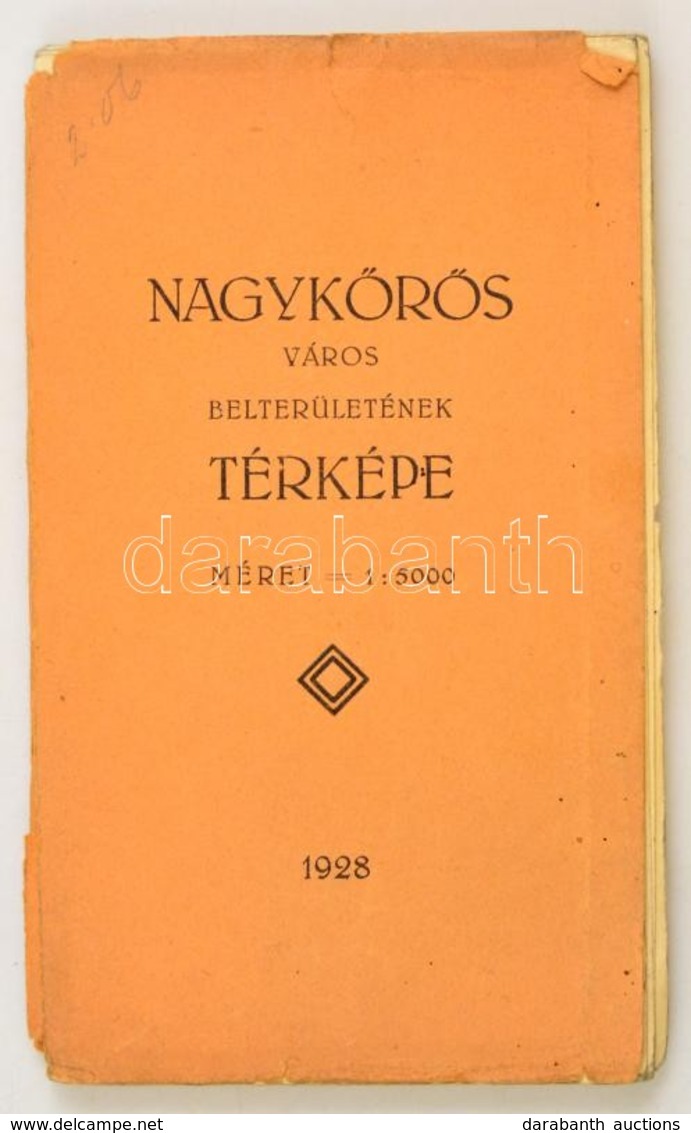 1928 Nagyk?rös Város Belterületének Térképe 85x72 Cm - Other & Unclassified