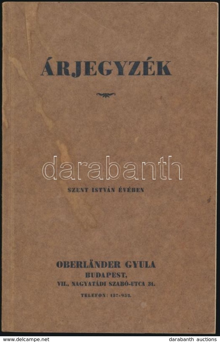 1938 Oberländer Gyula, Budapest, Gyógyszertári és Laboratóriumi Berendezések Képes árjegyzéke / Pharmacy Tools Picture B - Non Classificati