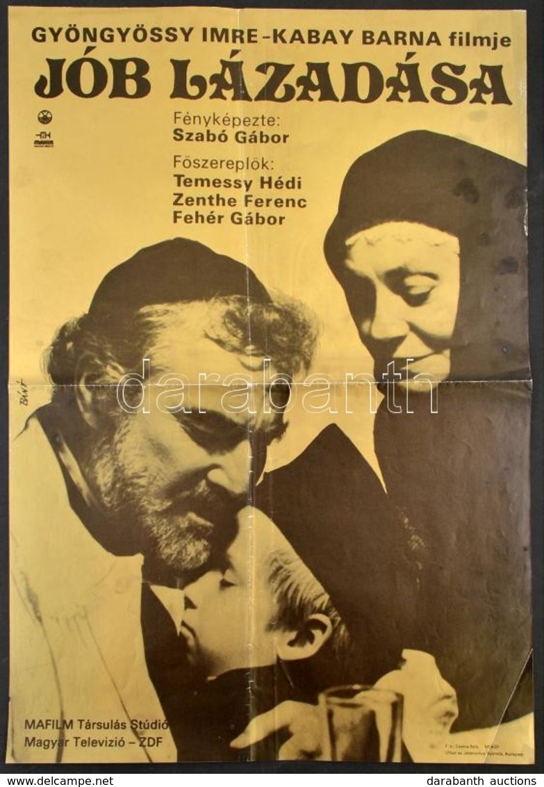 1983 Bánó Endre (1921-1992): Jób Lázadása, Magyar Film Plakát, Rendezte: Gyöngyösi Imre-Kabai Barna, Ofszet, Hajtásnyomm - Altri & Non Classificati