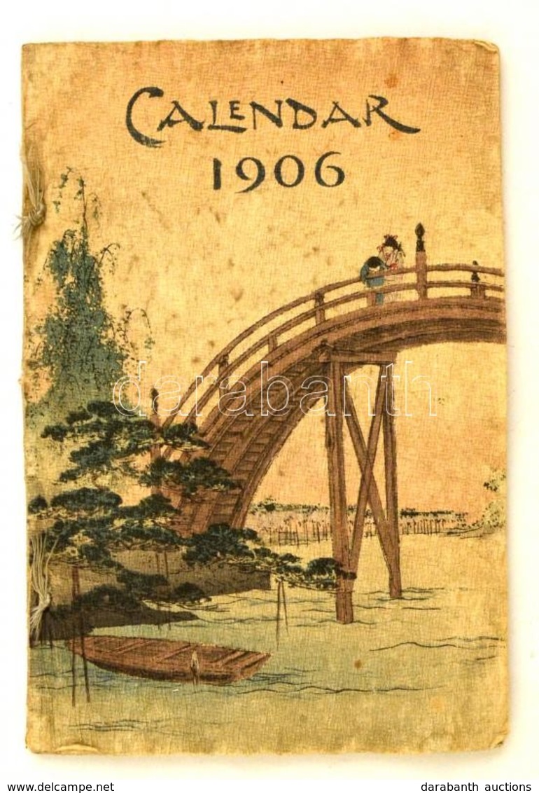 1906 Calendar For 1906. Tokyo, T. Hasegawa, 7 Sztl. Lev. (borítókkal Együtt, Kett?s Lapok.) Gyönyör? Színes Fametszetes  - Non Classificati