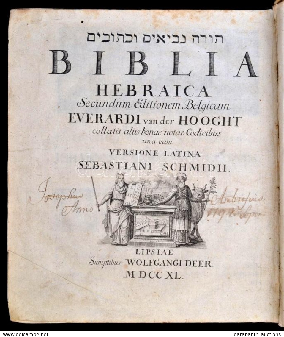 Biblia Hebraica Secundum Editionem Belgicam. Everardi Van Der Hooght Collatis Aliis Bonae Notae Codicibus Una Cum Versio - Unclassified