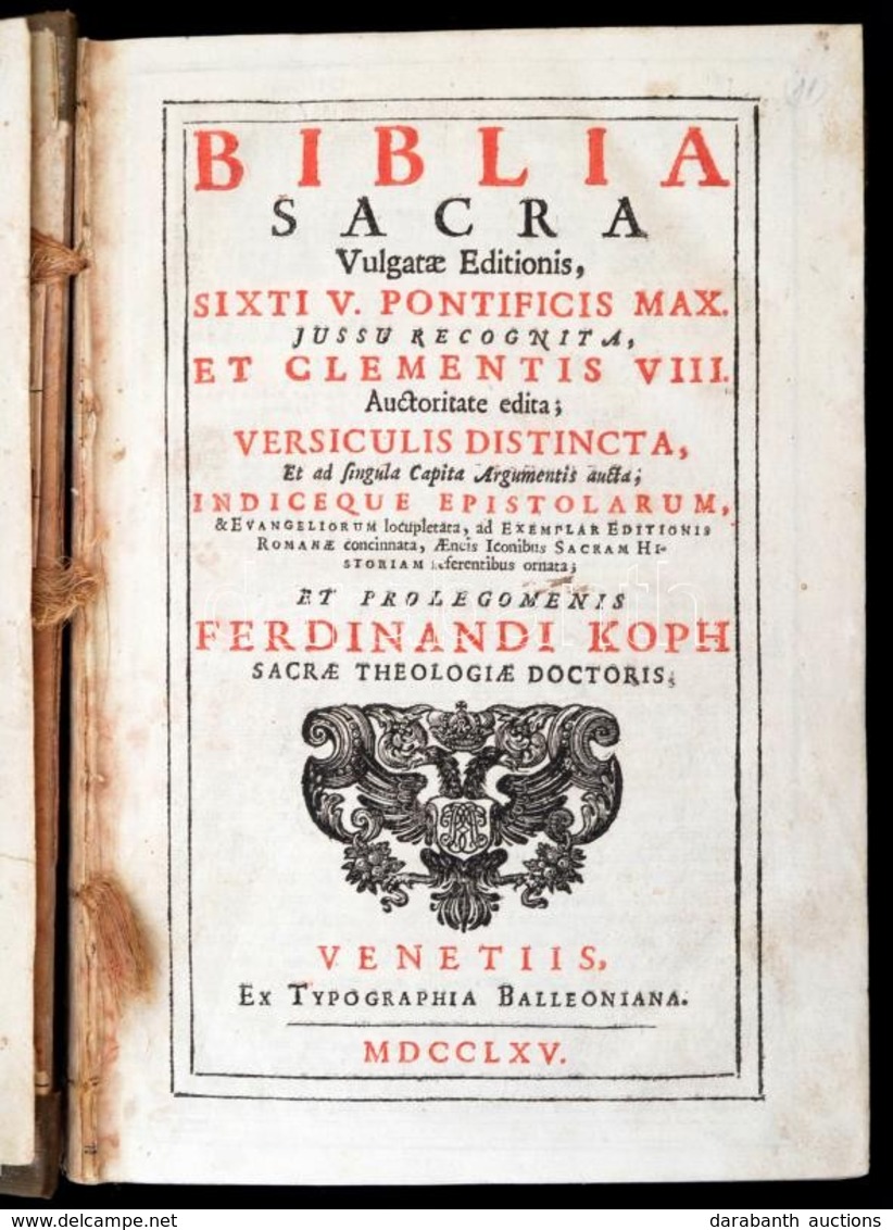 Biblia Sacra Vulgatae Editionis Sixti V. Pontificis Max. Jussu Recognita, Et Clementis VIII. Auctoritate Edita; Versicul - Non Classificati