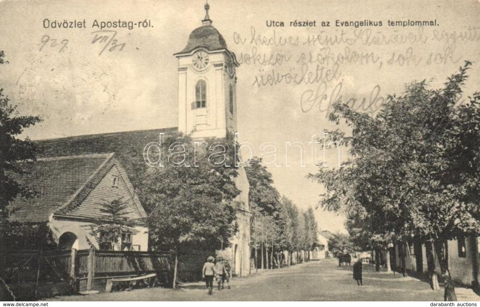 T2/T3 1929 Apostag, Utcakép Az Evangélikus Templommal. Bencze Sándor Kiadása  (EK) - Non Classificati