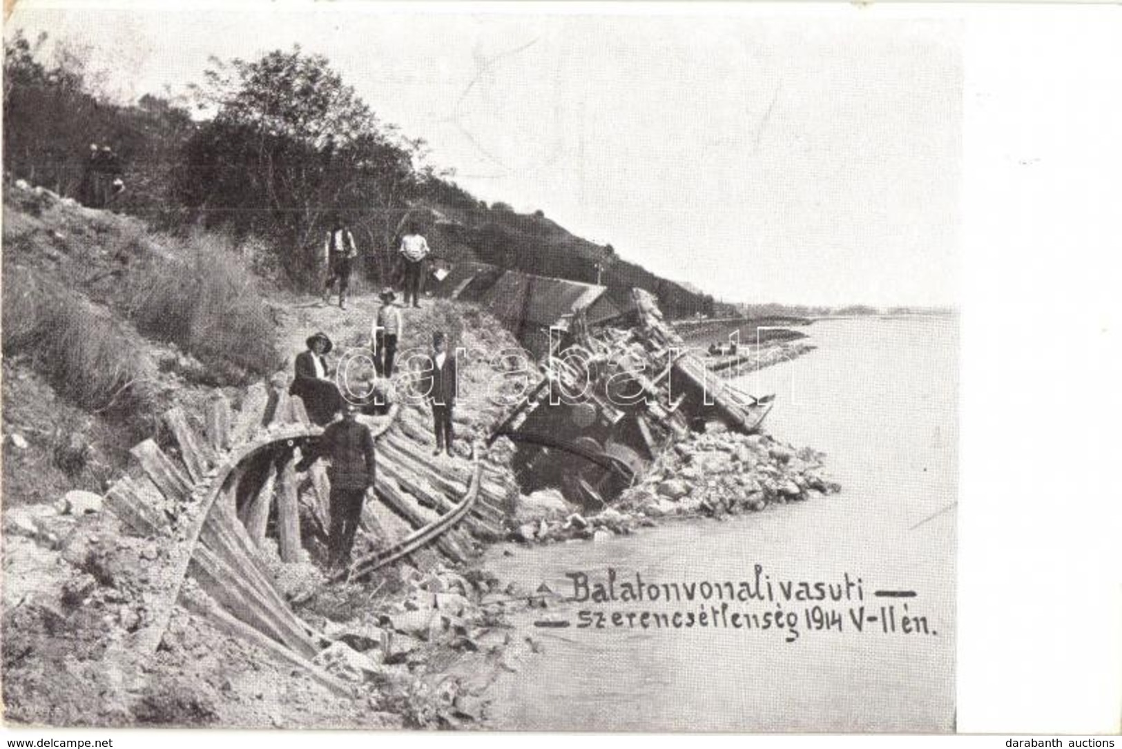 T2 1914 Balaton, Balatonf?zf? és Balatonkenese Közötti Vasútvonalon Történt Vonat Szerencsétlenség A Löszfal Megcsúszása - Non Classificati