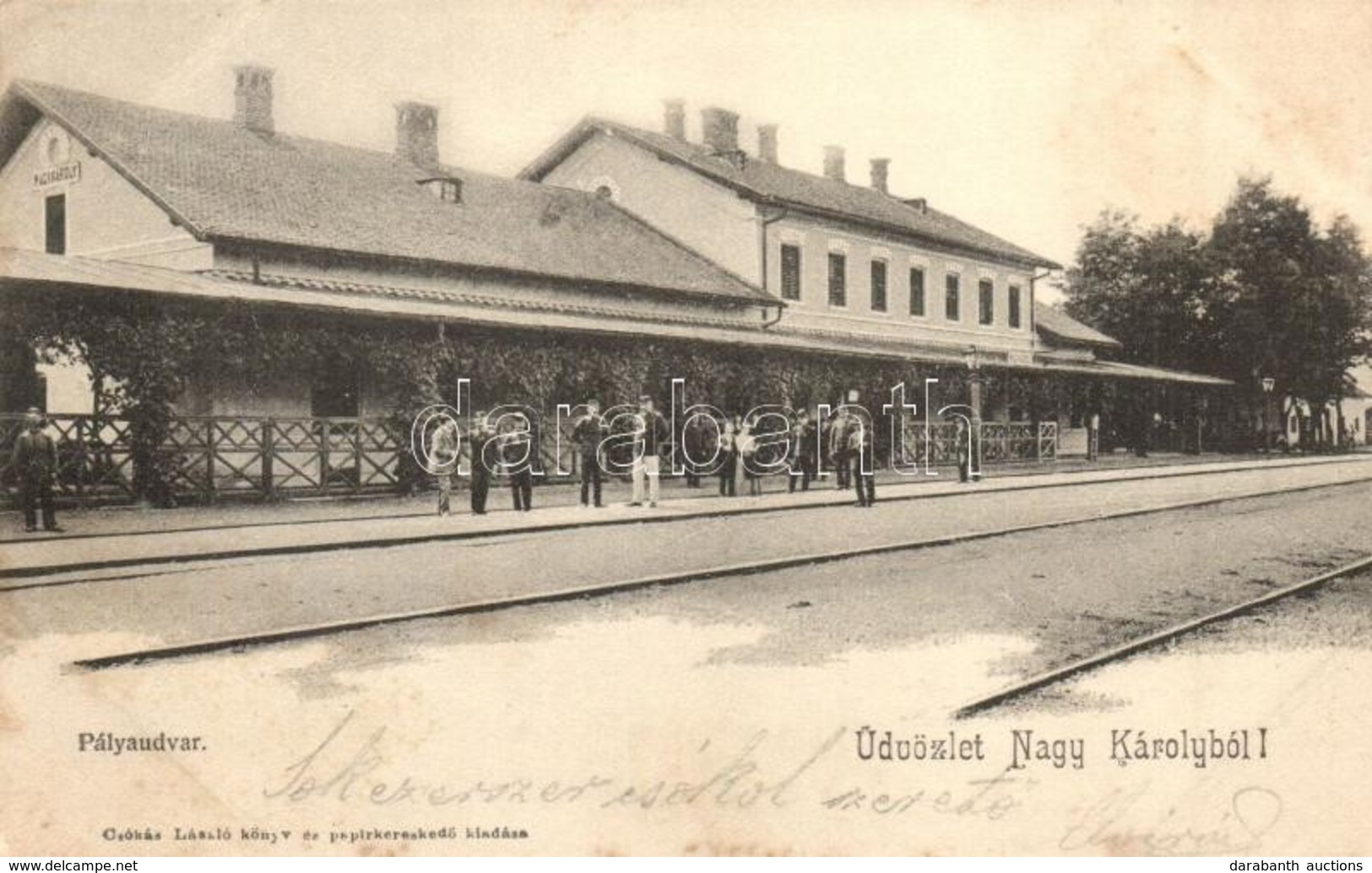 * T2 ~1899 Nagykároly, Carei; Vasútállomás. Csókás László Kiadása / Bahnhof / Railway Station - Unclassified