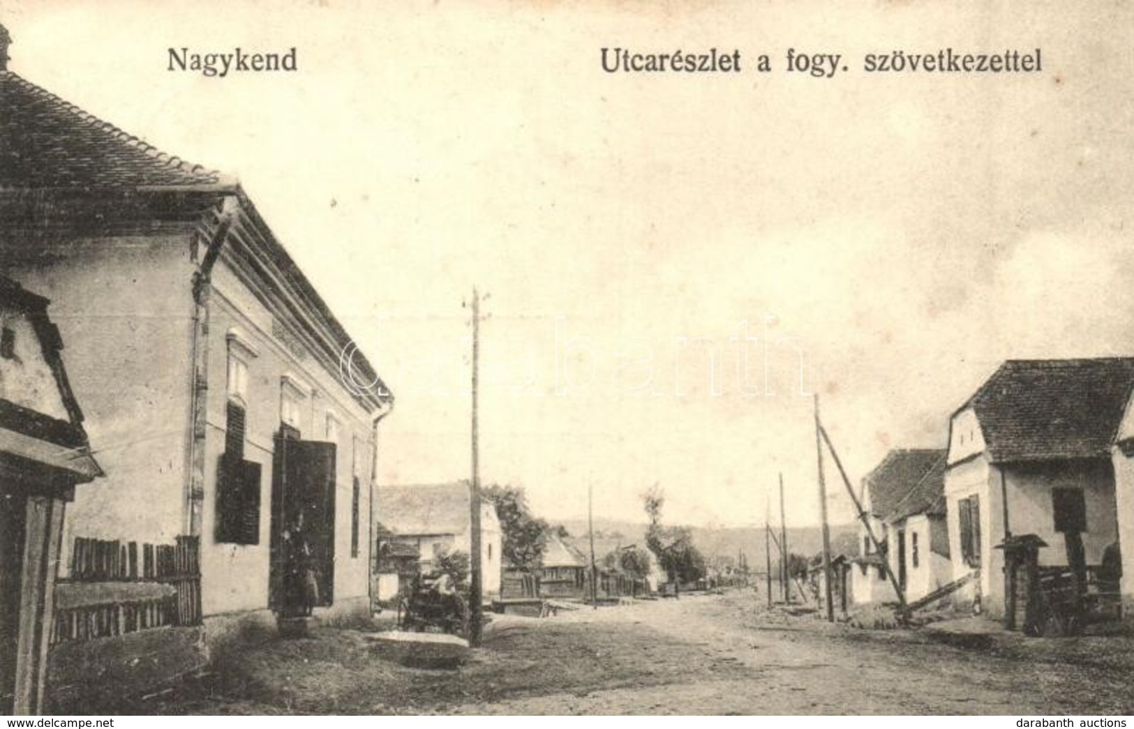 T2 1949 Nagykend, Chendu Mare, Kend; Utcakép, Fogyasztási Szövetkezet üzlete és Saját Kiadása / Street View With Coopera - Unclassified