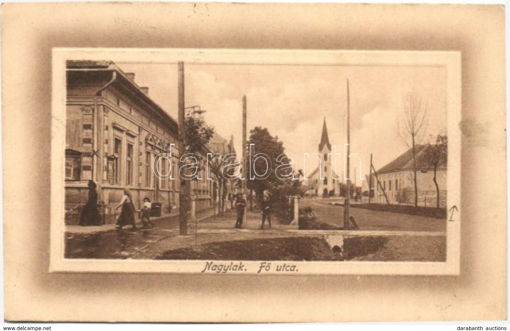 T2/T3 1913 Nagylak, Nadlac; F? Utca, Templom / Main Street With Church (EK) - Unclassified