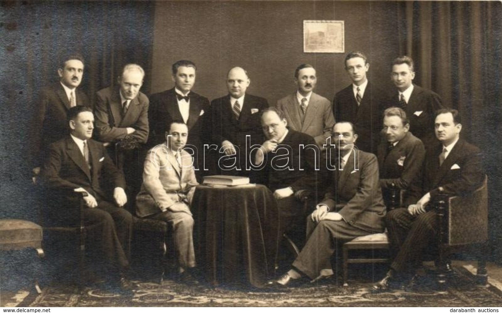 * T1/T2 1933 Nagyszeben, Hermannstadt, Sibiu; Ipartestület Csoportképe / Craftsmen's Association, Group Photo By Emil Fi - Unclassified