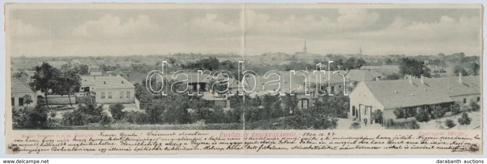 T2/T3 1900 Érsekújvár, Nové Zámky; Conlegner J. és Fia. Panorámalap / Panoramacard  (ragasztónyom / Gluemark) - Non Classificati