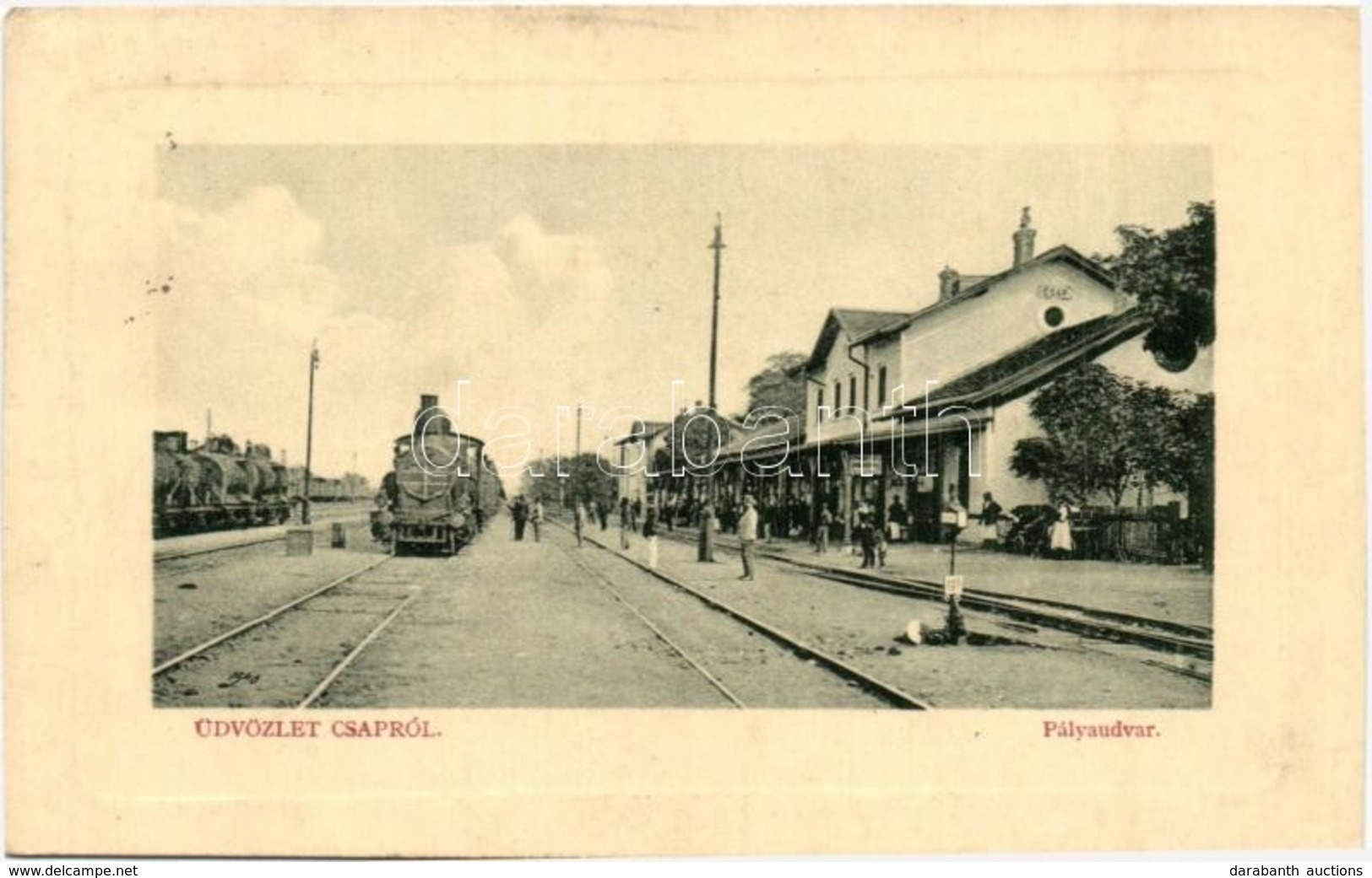 T2 1911 Csap, Chop; Vasútállomás G?zmozdonnyal. W.L. Bp. 5680. Glück Imre Kiadása / Bahnhof / Railway Station With Locmo - Non Classificati