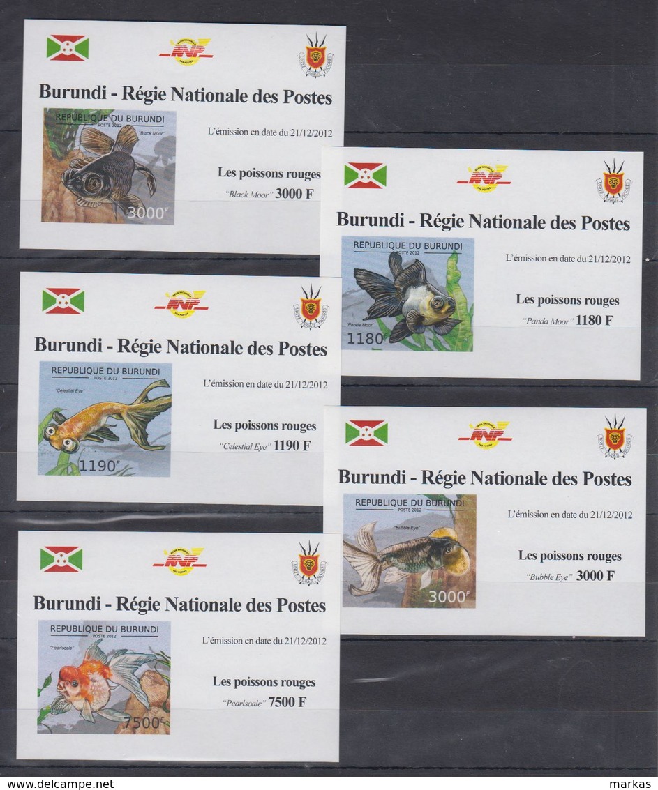 R69. MNH Burundi 2012 Nature Animals Marine Life Fishes Imperf - Peces