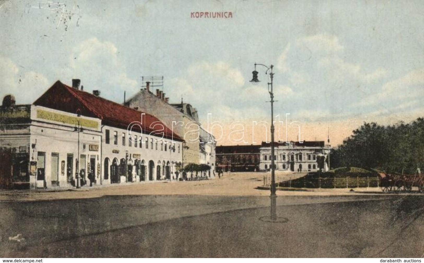 T2/T3 1917 Kapronca, Kopreinitz, Koprivnica; F? Tér és üzletek / Main Square With Shops  (EK) - Non Classificati