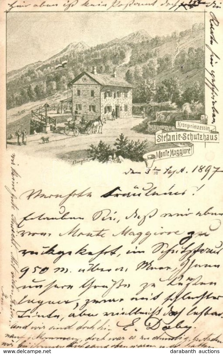 T2 1897 (Vorläufer!) Ucka, Monte Maggiore; Kronprinzessin Stefanie Schutzhaus / Dom Stefanije / Rest House. Floral - Non Classificati