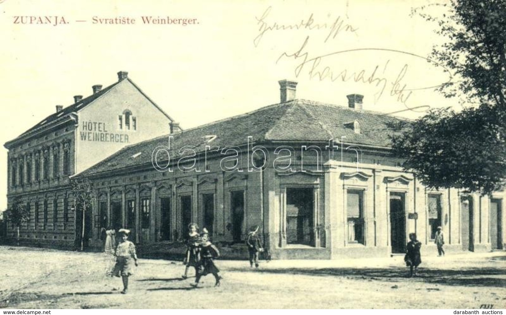 T2/T3 Zsupanya, Zupanja;  Weinberger Vendégl?je. W.L. Bp. 3707. / Svratiste / Hotel And Restaurant (EK) - Non Classificati