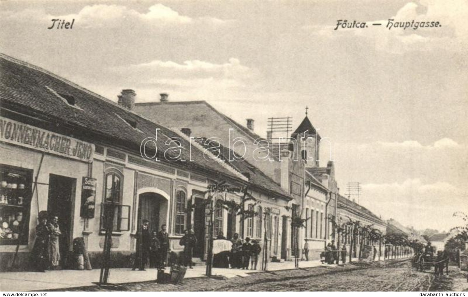 ** T2/T3 Titel, F? Utca, Gyógyszertár, Nonnenmacher Jen? üzlete és Saját Kiadása / Main Street With Shop And Pharmacy (E - Non Classificati