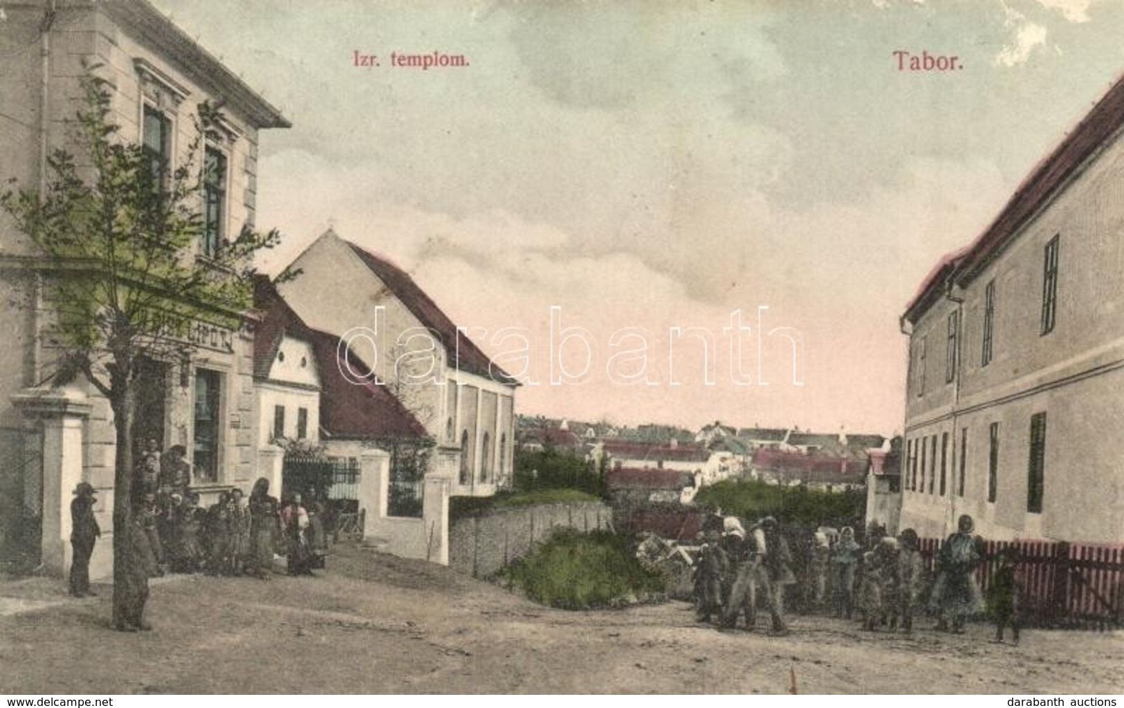 T2/T3 1921 Rohonc, Rechnitz, Rohunac; Tabor (horvát Városrész), Izraelita Templom, Utcakép Weisz Lipót üzletével. Stern  - Non Classificati