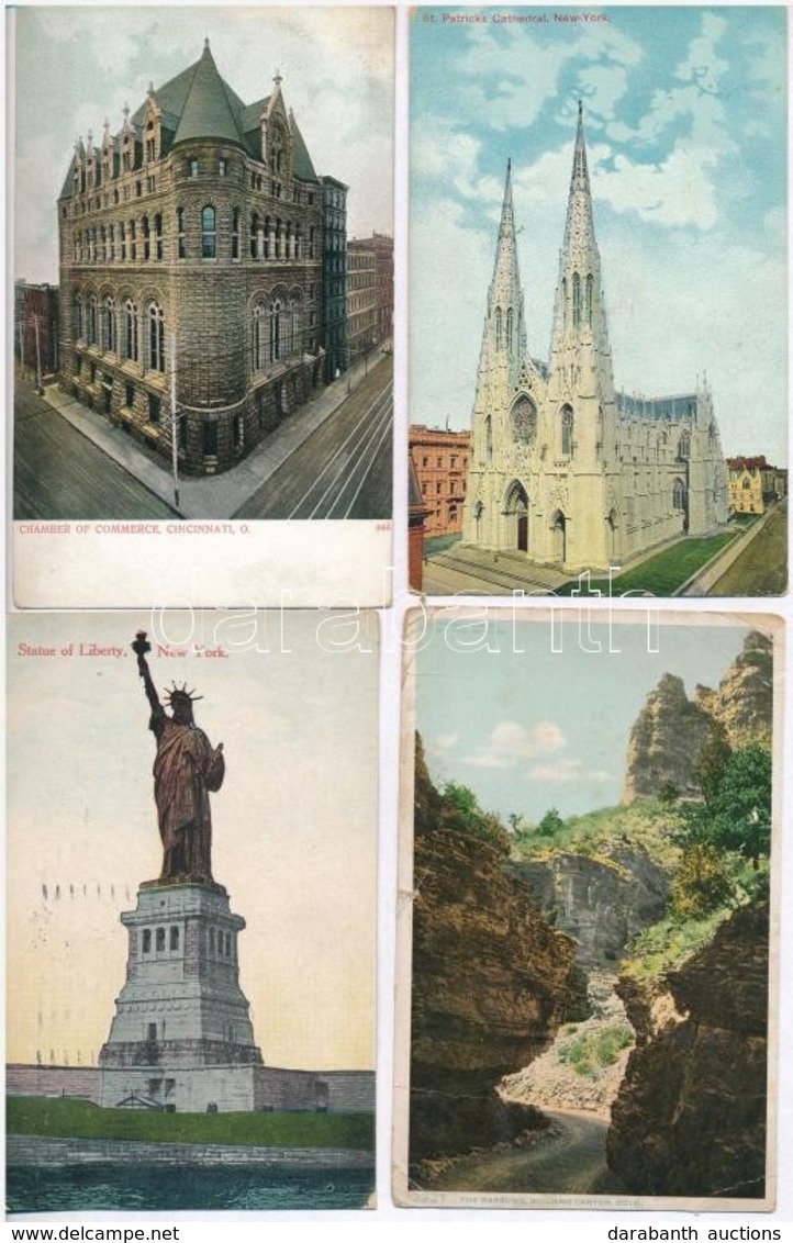 ** * 51 Db RÉGI Amerikai Városképes Lap / 51 Pre-1930 Town-view Postcards From USA - Unclassified