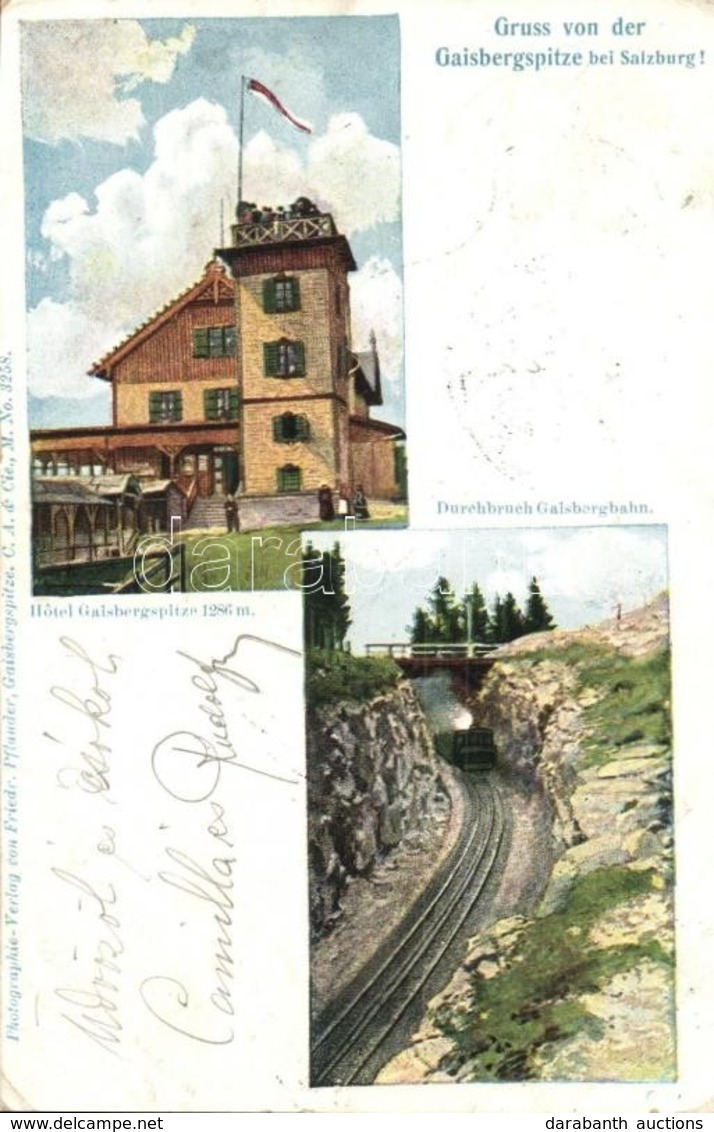 * T2/T3 1901 Gaisberg, Gaisbergsptize Bei Salzburg; Durchbruch Gaisbergbahn, Hotel Gaisbergspitze / Railway Bridge With  - Unclassified