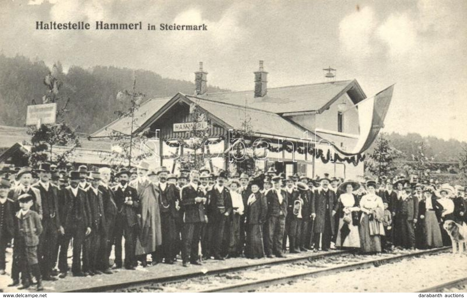 ** T1/T2 Hammerl (Steiermark), Haltestelle / Opening Ceremony Of The Railway Station Of Rudolfsbahn, Decorated Station B - Non Classificati