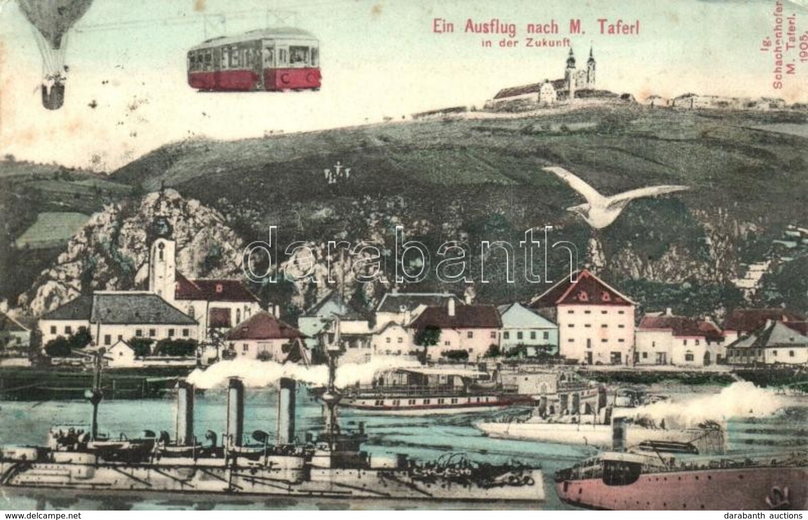 T2/T3 1916 Maria Taferl, Ein Ausflug In Der Zukunft / In The Future Montage Postcard  (fl) - Non Classificati