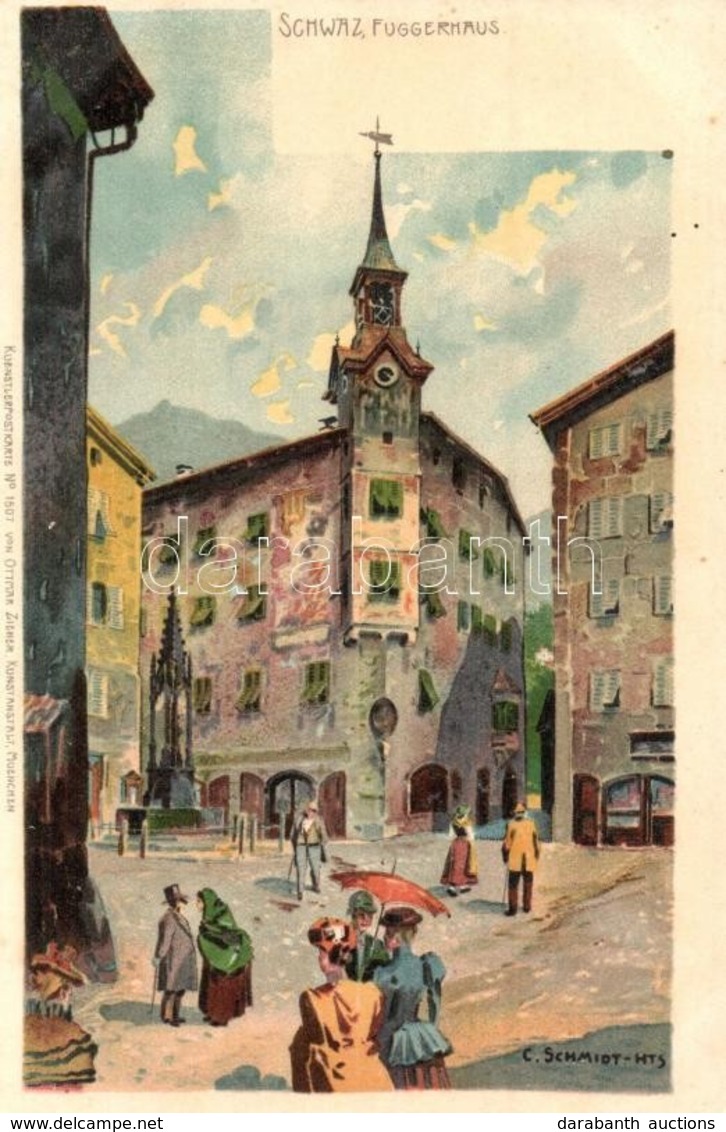 ** T2 Schwaz (Tirol), Fuggerhaus / Kuenstlerpostkarte No. 1507. Von Ottmar Zieher Litho - Non Classificati