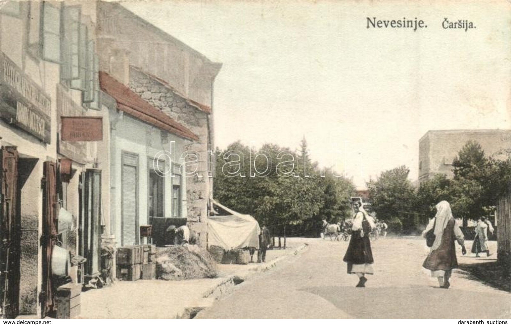 T2 1909 Nevesinje, Carsija / Market Street With The Shop Of Armin Deutsch - Non Classificati