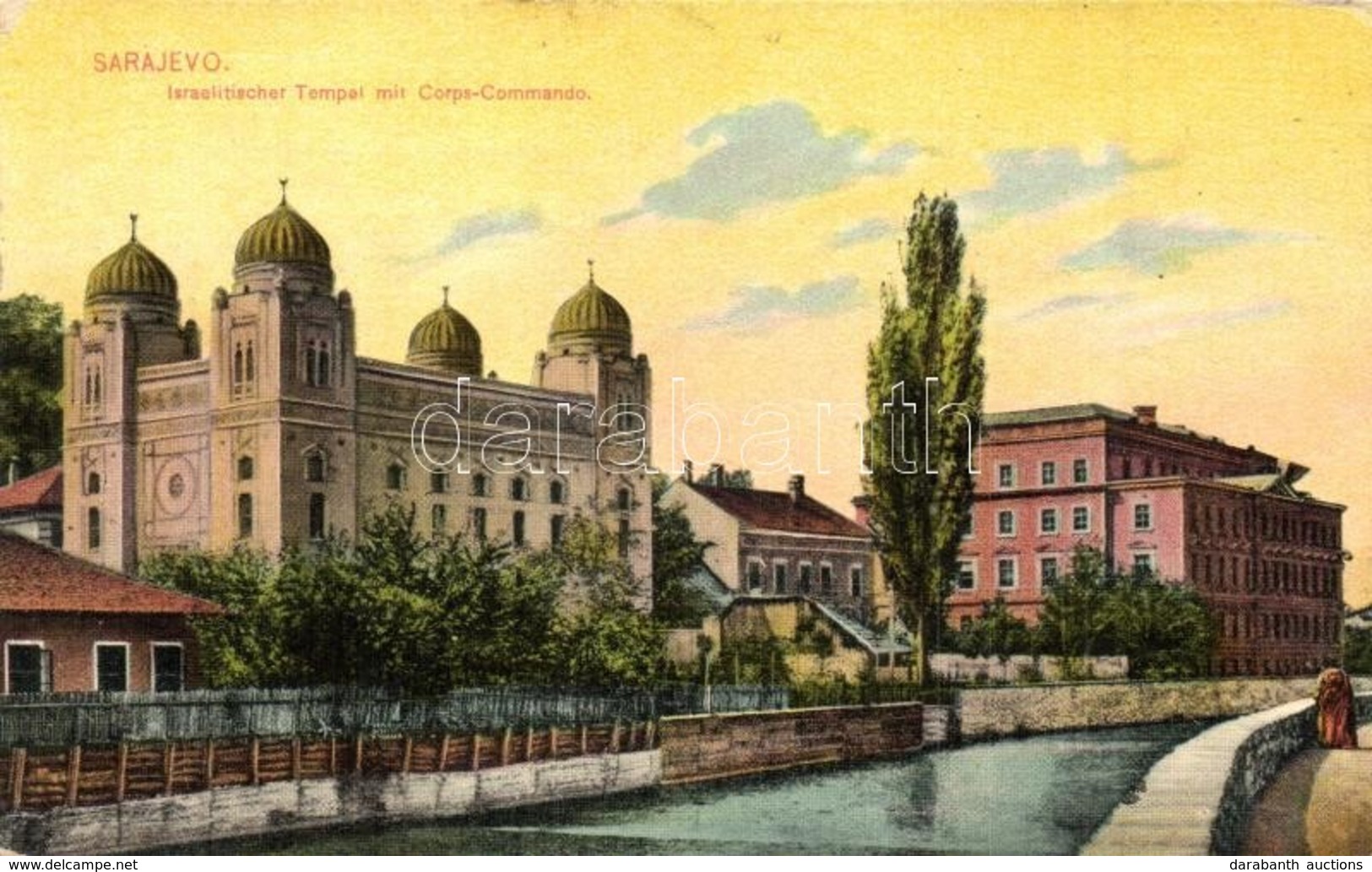 * T3 Sarajevo, Israelitischer Tempel Mit Corps-Commando / Synagogue With Army Headquarters  (Rb) - Non Classificati