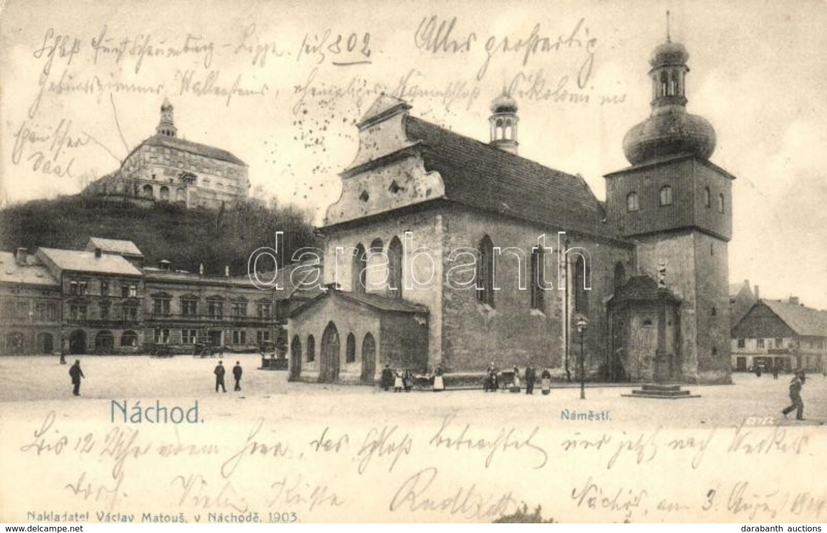 T2 Náchod, Námesti / Square With Church And Castle In The Background - Non Classificati
